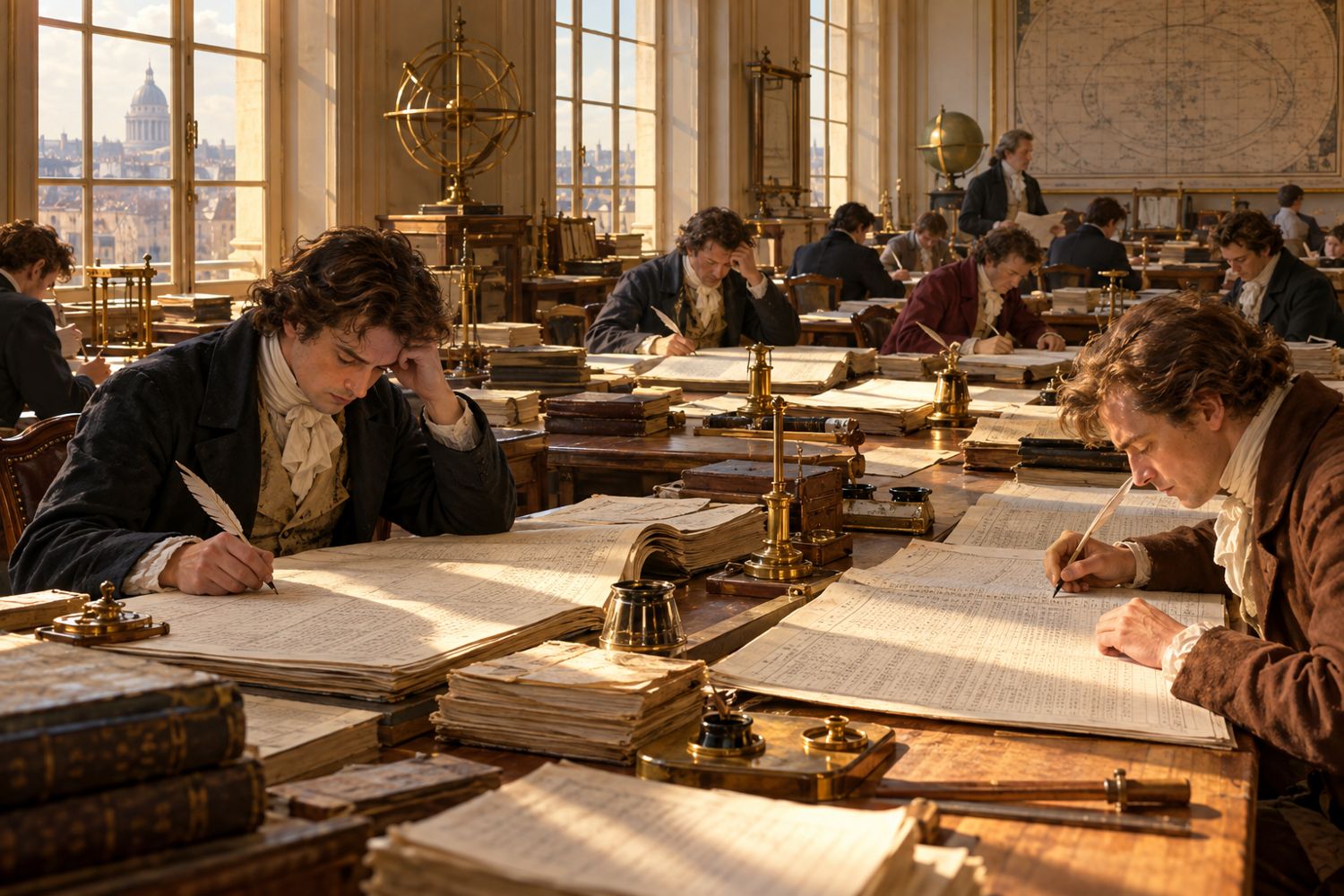 Une salle de calculateurs humains vers 1795.