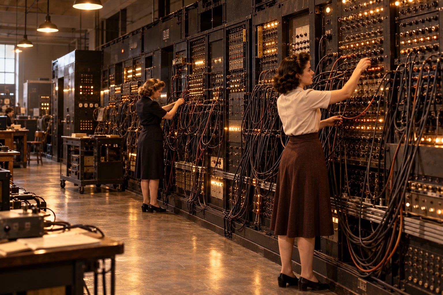 La salle de l’ENIAC et ses milliers de lampes.