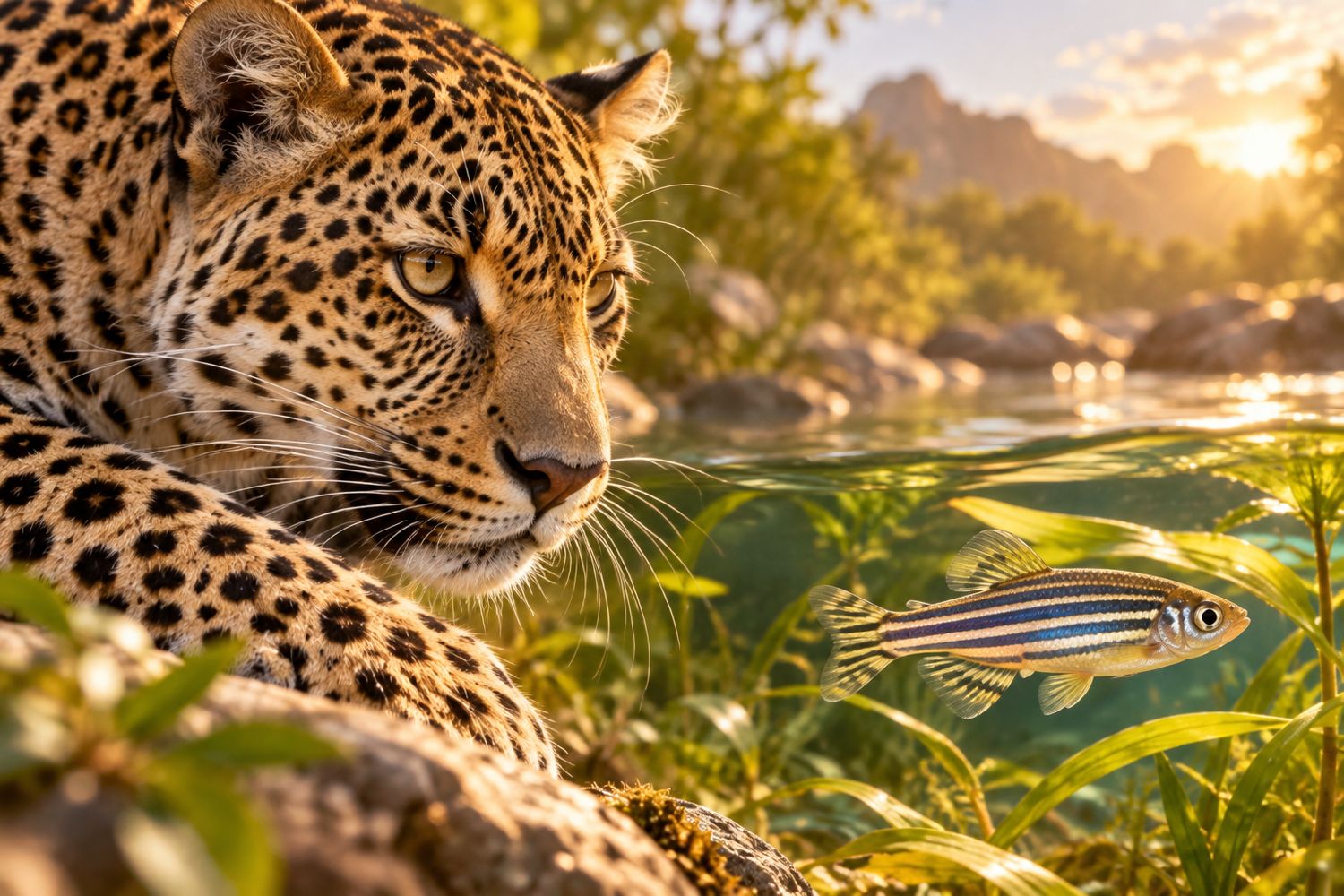 Le pelage tacheté d’un léopard et les rayures d’un poisson zèbre.